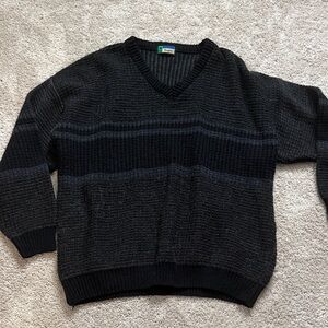 Classic V-Neck Black Sweater for Men